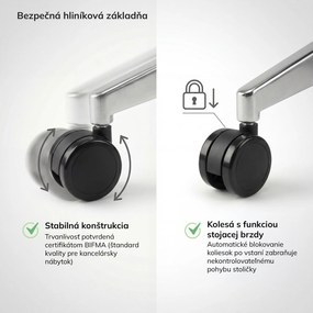 Ergonomická kancelárska stolička sivá VECTOR