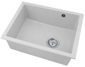 Gamma Decor 5040, 1-komorový granitový drez 560x460x180 mm, biela, GMA-ZLE000082