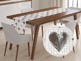 Biante Bavlnený behúň na stôl Sandra SA-027 Tmavé srdce na smotanovom 45x120 cm