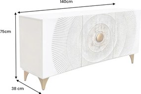 Dizajnová komoda Venetia 140 cm biele mango