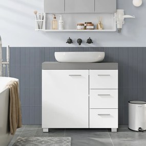 Vasagle Skrinka pod umývadlo IVY, 30x70x64cm, biela/šedá