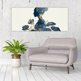 Obraz - Mramorový profil ženy (120x50 cm)