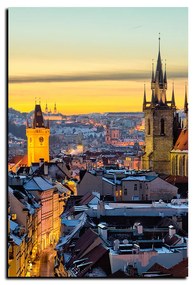 Obraz na plátne - Panoramatický pohľad na starú Prahu - obdĺžnik 7256A (100x70 cm)