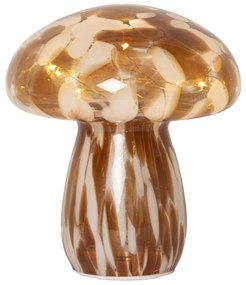 STAR TRADING Svetelná LED dekorácia Funghi Brown Glass 17 cm