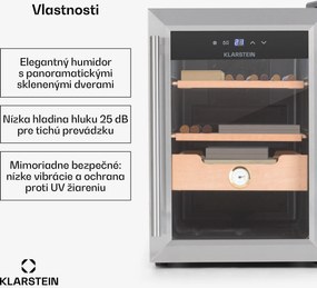 Klarstein El Presidente 37, humidor na cigary, 37 l, 2 zásuvky, 1 priehradka z cédrového dreva