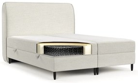 Krémovobiela boxspring posteľ s úložným priestorom 200x200 cm Melba – Maison de Rêve