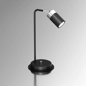 EUlight Stolná lampa Joker, 1x chrómové/čierne kovové tienidlo, b