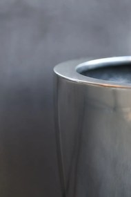Luxusný kvetináč OPALA, sklolaminát, výška 44 cm, strieborná metalíza