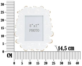 Biely kovový rámček na fotky Mauro Ferretti, 25 x 27,7 cm