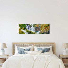 Obraz - Národný park Plitvické jazerá (s hodinami) (90x30 cm)