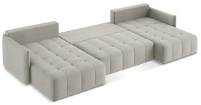 Svetlosivá rozkladacia/s úložným priestorom rohová pohovka (do tvaru "U") Moku – Makamii