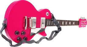 Detská elektrická gitara s mikrofónom a slúchadlami ružová