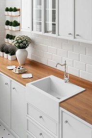 Laveo Komodo, 1-komorový granitový drez 635x490x221 mm, biela, LAV-SBK_610T
