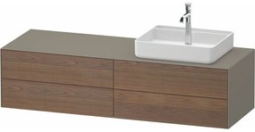 DURAVIT White Tulip závesná skrinka pod umývadlo na dosku (umývadlo vpravo), 4 zásuvky, 1600 x 550 x 408 mm, americký orech masív/kameňovo šedá matná, WT4867R77920000