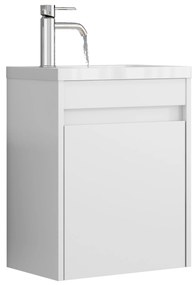 Závesná skrinka s umývadlom Houseland Lila 40 cm biela