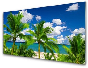 Skleneny obraz More palma stromy príroda 140x70 cm