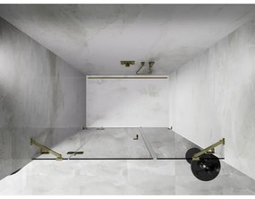 Mexen Lunar, ľavé otočné sprchové dvere 120 cm, číre sklo, zlatý profil, 834S-120-050-50-00-L