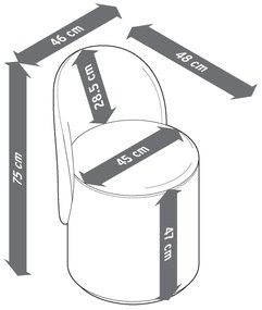 Otočná taburetka s chrbtovou opierkou