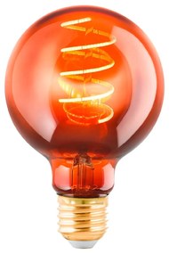 EGLO Stmievateľná filamentová LED žiarovka, E27, G80, 4W, 30lm, 2000K, teplá biela, medená