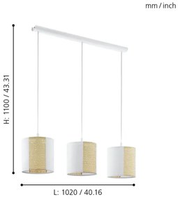 Eglo 43402 - Luster na lanku ARNHEM 3xE27/40W/230V