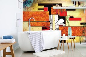 Samolepiaca tapeta luxusná oranžová abstrakcia