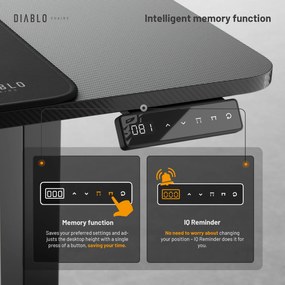 Výškovo nastaviteľný stôl Diablo X-Tensio 1100 čierny