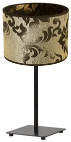 Stolová lampa WERONA 1, 1x čierne/zlaté textilné tienidlo so vzorom, (výber zo 4 farieb konštrukcie)