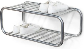 Kovová závesná skrinka na topánky v striebornej farbe 72x28x35 cm Retro – Spinder Design