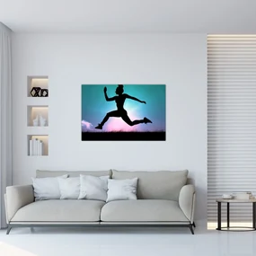 Obraz skákajúce siluety ženy (90x60 cm)