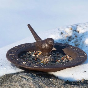 Napájadlo pre vtáky Hours, 9x24 cm, liatina, hnedá