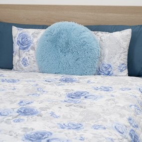 4Home Prehoz na posteľ Roses in blue, 220 x 240 cm + 2x 40 x 40 cm