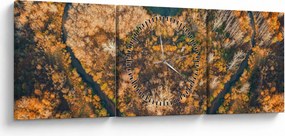Obraz - Rieka v tvare srdca (s hodinami) (90x30 cm)