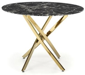 Jídelní stůl Raymond II černý mramor/zlatý