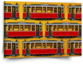 Sablio Obraz Pražské historické električky Žltý Pattern - 150x110 cm