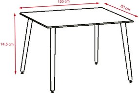 Set jedálenského nábytku stôl Catini TABERG + 4ks stolička biela 2024