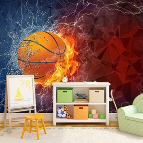 Sablio Tapeta Basketbalová lopta - 208x125 cm