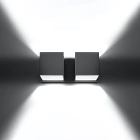 Nástenné svietidlo Quad, 2x sivé kovové tienidlo