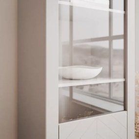 Moderná úzka vitrína MARCIUS 60cm kašmír