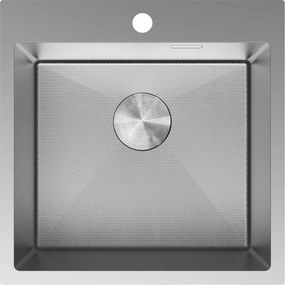 Mexen Solix, 1-komorový nerezový drez 500 x 500 mm, brúsena oceľ, vzor voština, 6407501000-01HC