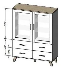 Cama Meble Vitrína LOTTA 2D4S 120