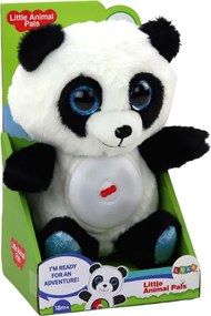 LEAN Toys Medvedík panda uspávačka s lampičkou a uspávankami plyšový 30 cm