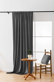 Sivý zatemňovací záves VELVET 140x250 cm Zavesenie: Kovové krúžky