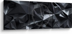 Obraz - Geometrická abstrakcia (s hodinami) (90x30 cm)