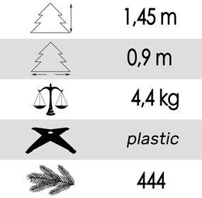 Krásny umelý vianočný stromček zelený smrek 150 cm