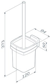Toaletná kefa AM.PM Gem AGA33422 nástenná, čierna