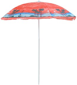 Slnečník PALM BEACH 180 cm, červený
