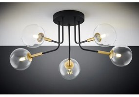 Jupiter 2040 - Luster na tyči BURANO 5xG9/10W/230V čierna/zlatá/číra