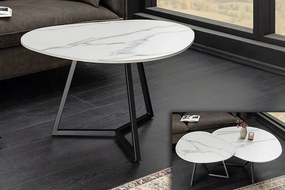 Keramický konferenčný stolík Paquita 70 cm biely