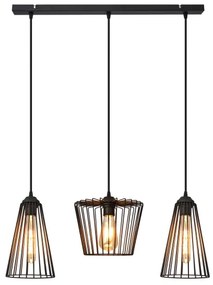 Luster na lanku TORRI 3xE27/15W/230V čierna
