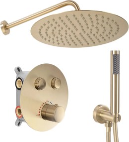 Rea Lungo, podomietková termostatická sprchová sada + BOX, zlatá matná, REA-P8551